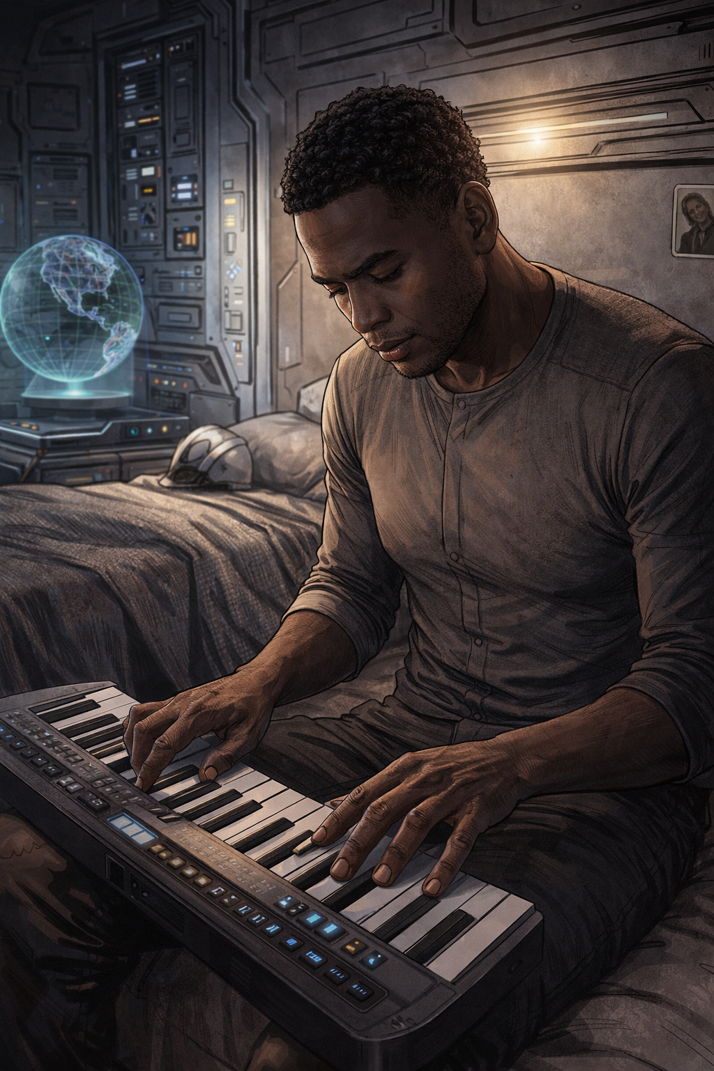 Malik Mensah Playing Keyboard